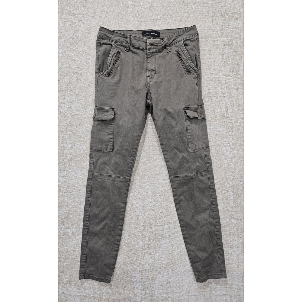 Y2K Ashley Mason Green Cargo Pants w Utility Pockets and Comfort Stretch Size 11
